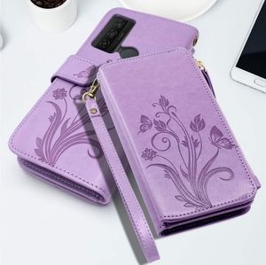 NEW TCL 20 XE Purple Floral Phone Wallet Case